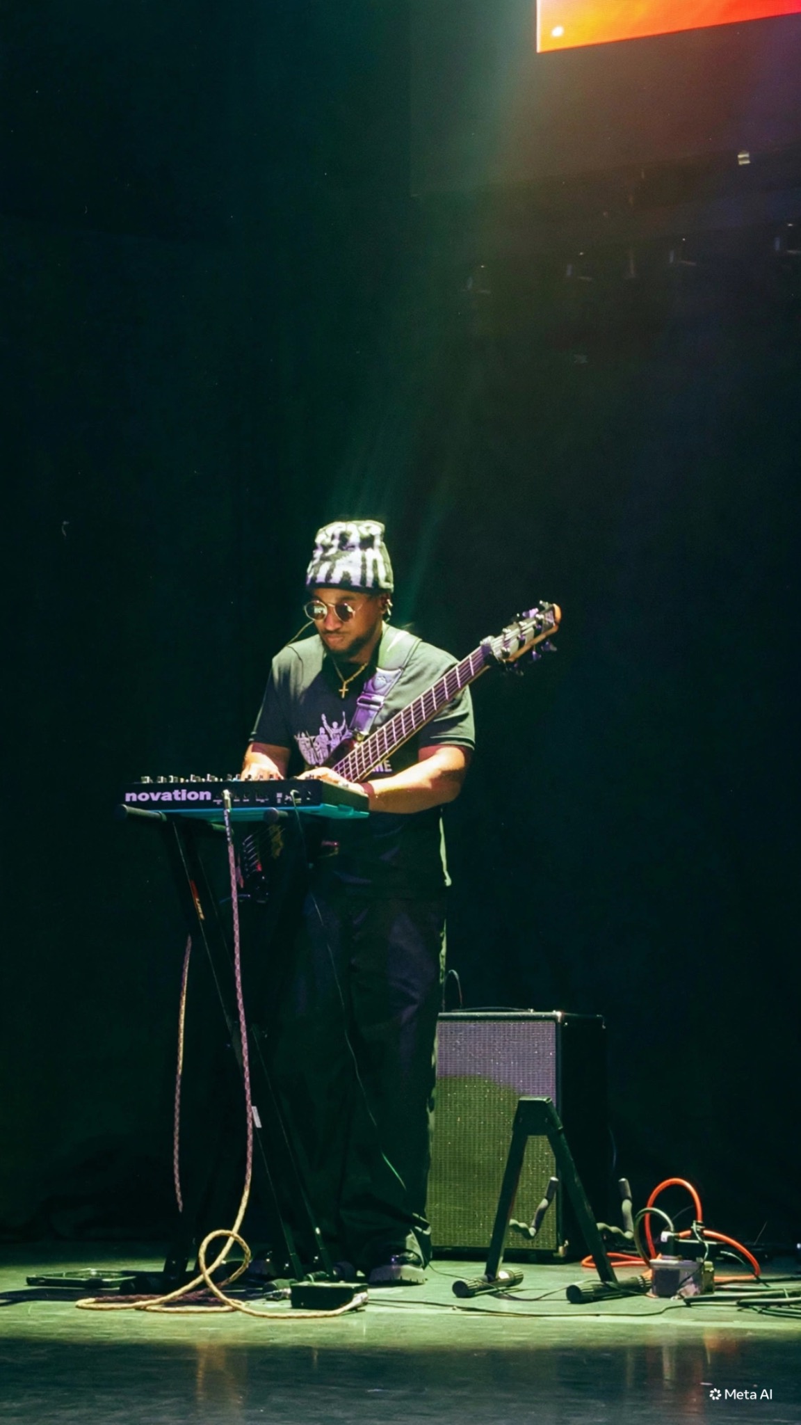 Isaiah playing music