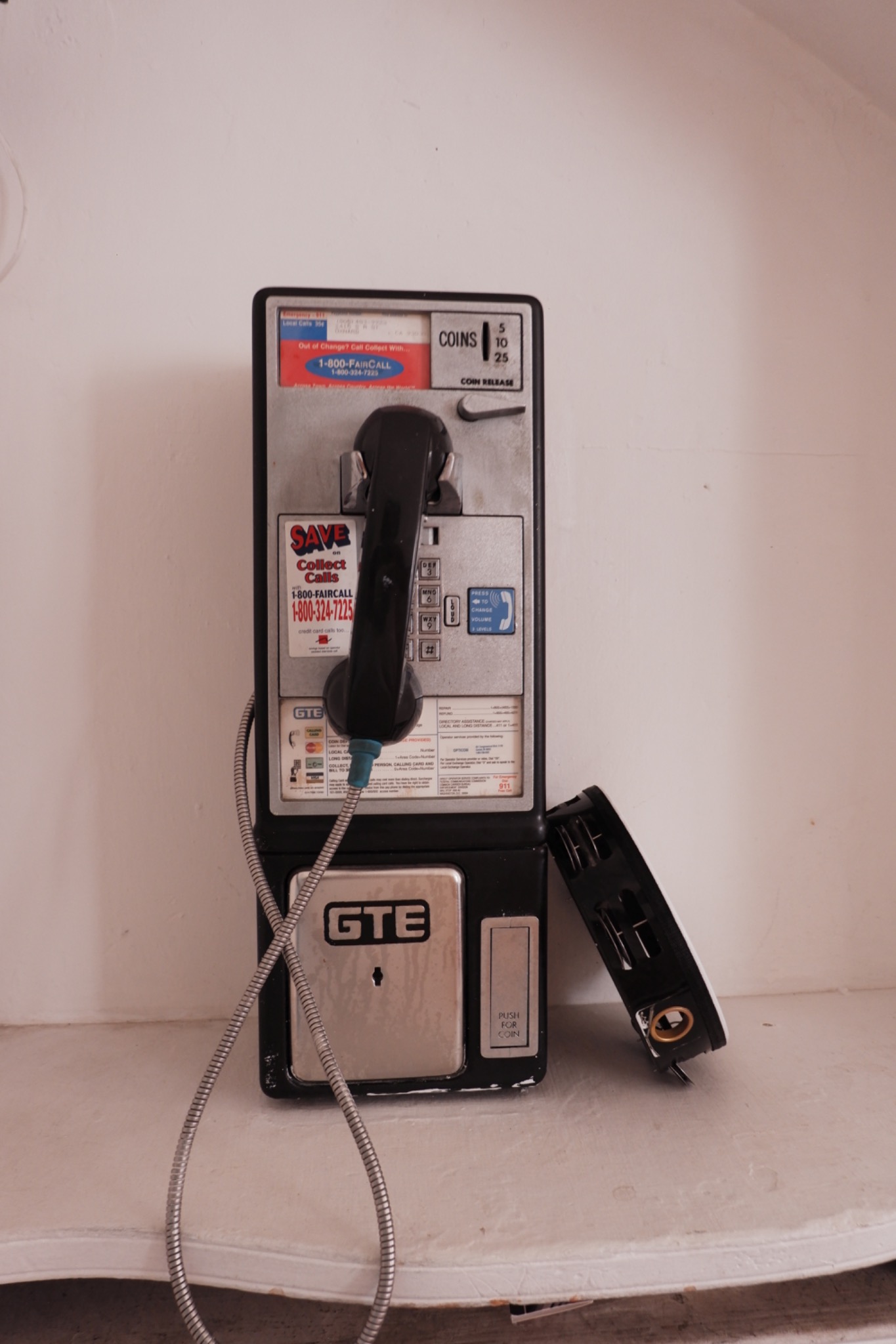 Vintage payphone at Greater Hope Church
